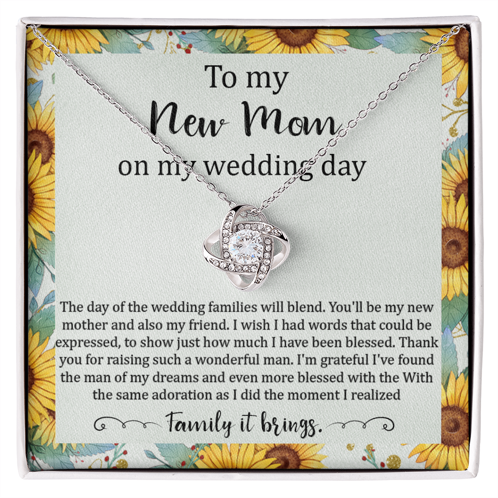 The New Mom Necklace Gift from Bride includes a Heartfelt Message Card