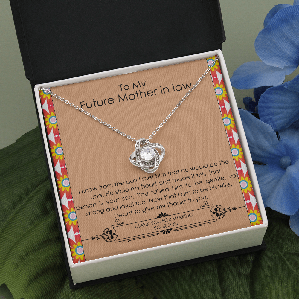 Future Mother-in-Law Necklace Gift from Bride with Message Card for Wedding