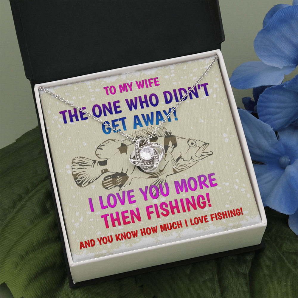 Funny Necklace Gift for Wife from Husband – I Love You More Than Fishing