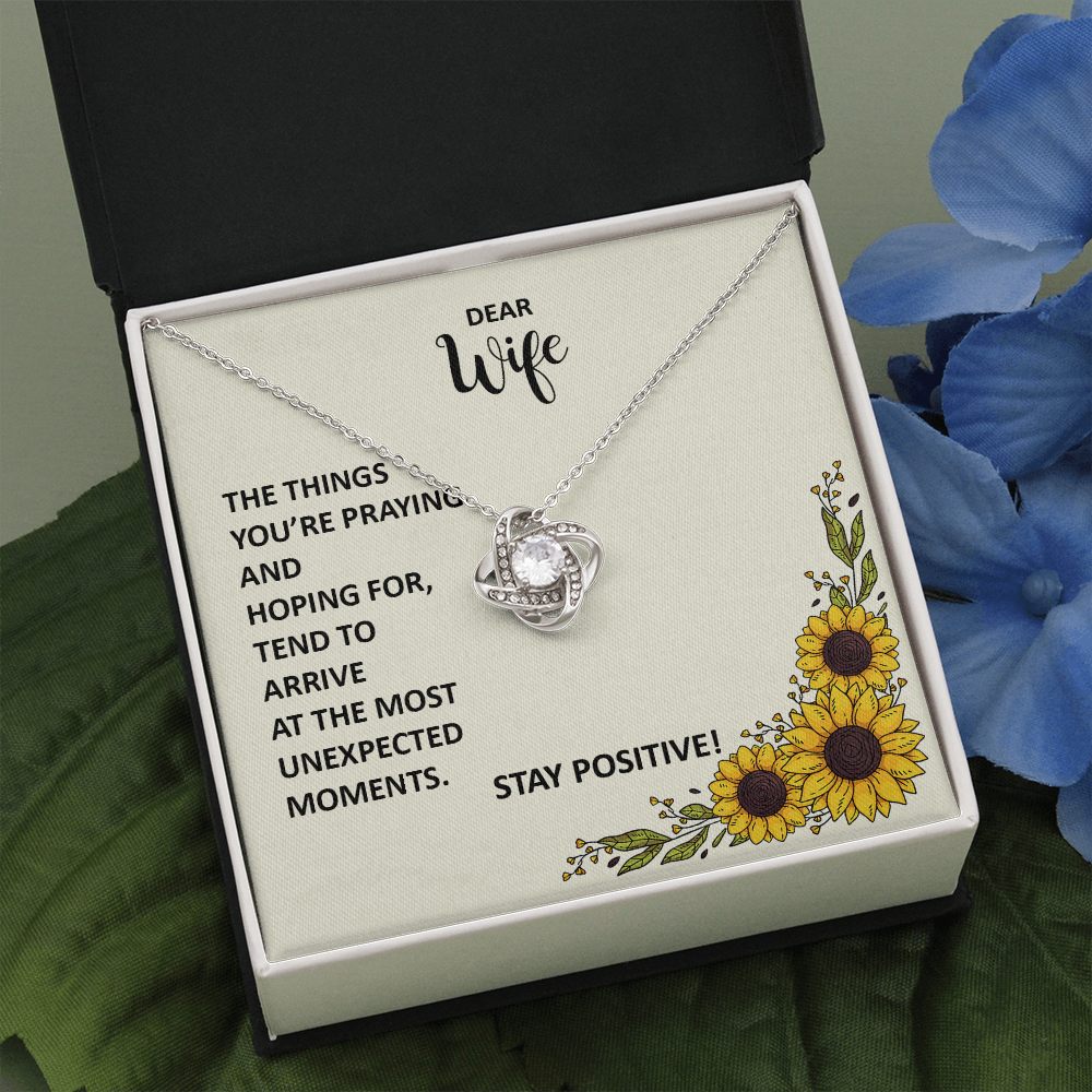 Inspirational Necklace Gift for Wife From Husband– Stay Positive