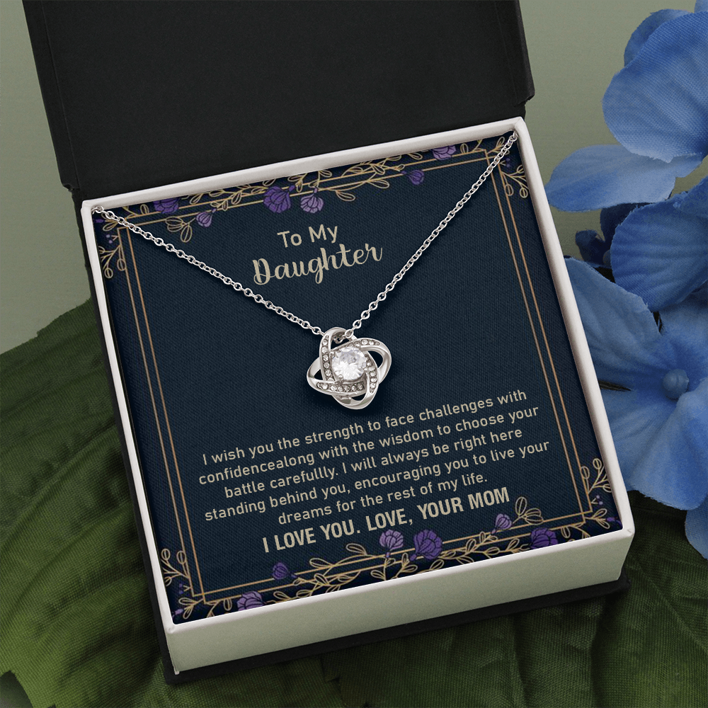 Daughter Necklace Gift from Mom – with Encouragement Message Card