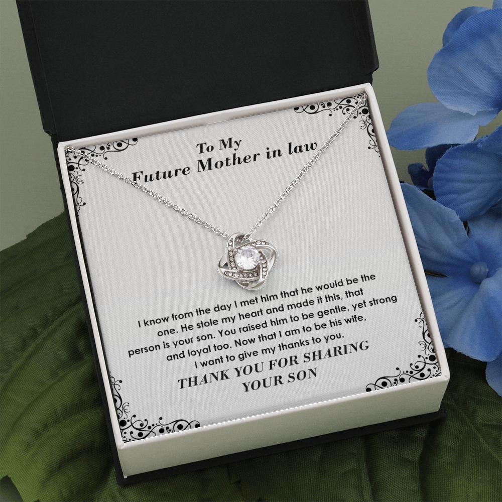 Future Mother-in-Law Necklace Gift from Bride with Heartfelt Message Card