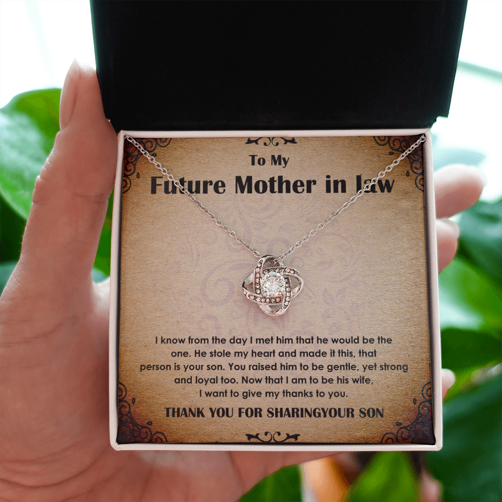 Future Mother-in-Law Necklace Gift from Bride with Vintage Message Card