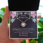 To My Beautiful Wife Necklace Gift from Husband with Love Knot Pendant and Romantic Message Card