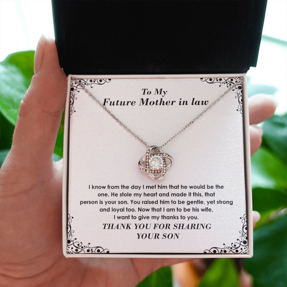 Future Mother-in-Law Necklace Gift from Bride with Heartfelt Message Card