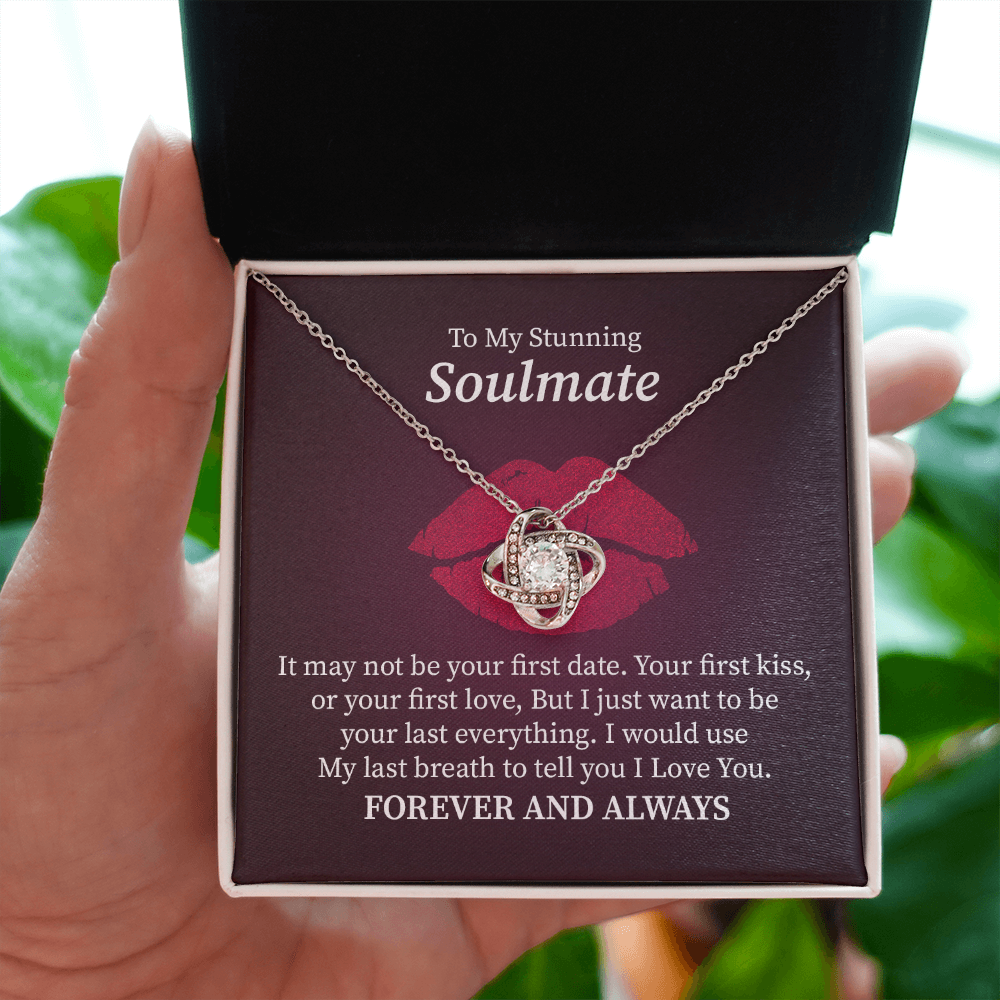 Soulmate Necklace Gift for Her with and Romantic Forever Message Card