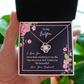 Wife Necklace Gift from Husband with Romantic Rose Message Card