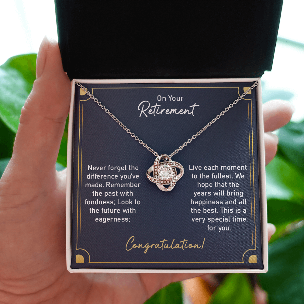 Retirement Necklace Gift for Women with Elegant Message Card