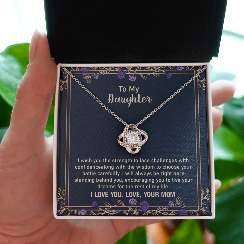 Daughter Necklace Gift from Mom – with Encouragement Message Card