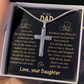 Cross Necklace Gift for Dad from Daughter – Love Message