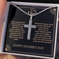 Father’s Day Cross Necklace Gift for Dad – Religious Pendant with Heartfelt Message Card