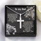 Dad Cross Necklace Gift from Son – Double Lion Artwork Pendant with Inspirational Message Card