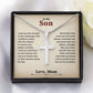 To My Son Cross Necklace Gift From Mom, Birthday Christmas Present With Heartfelt Message Card