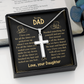 Cross Necklace Gift for Dad from Daughter – Love Message