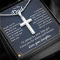 Cross Necklace Gift for Dad from Daughter with Message Card