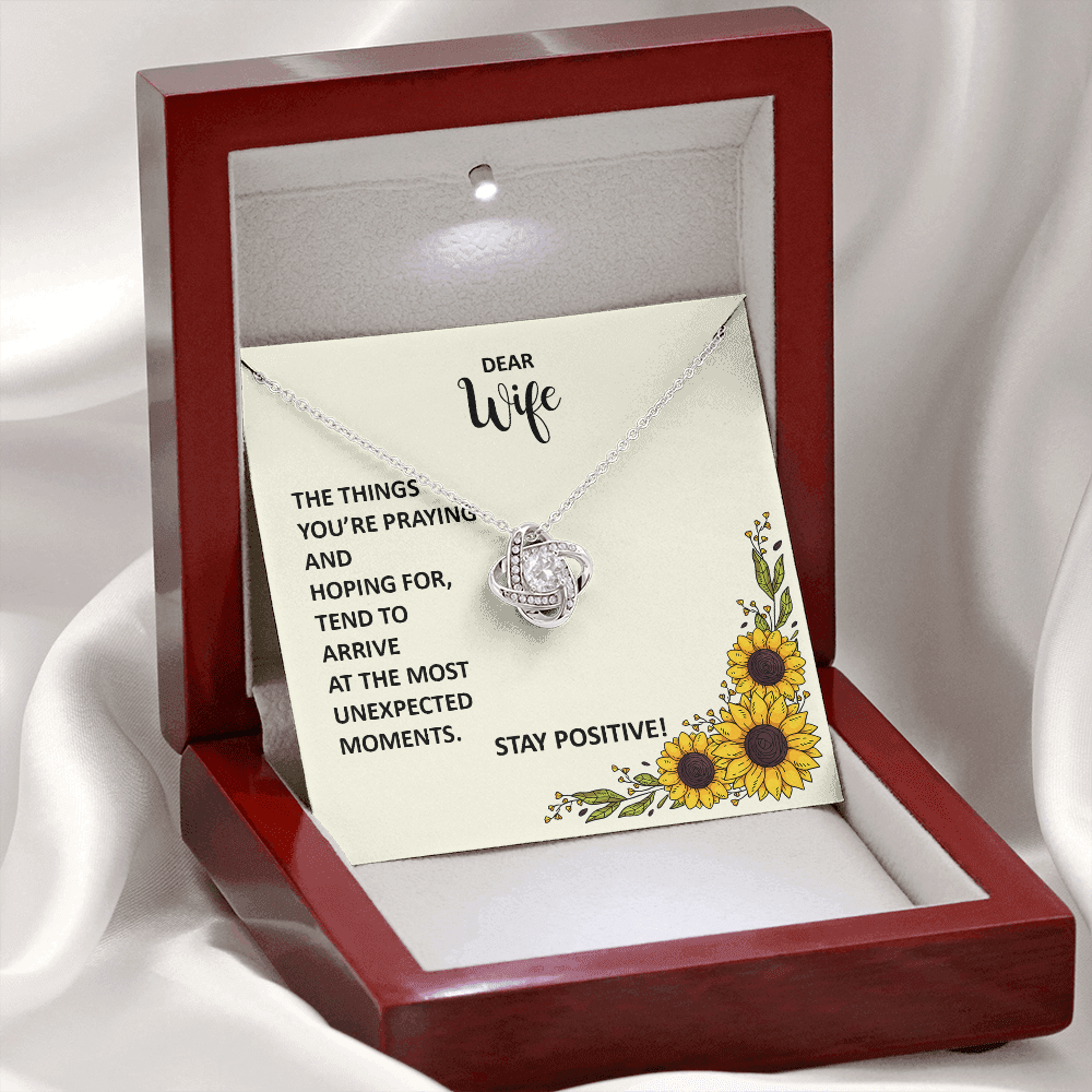 Inspirational Necklace Gift for Wife From Husband– Stay Positive