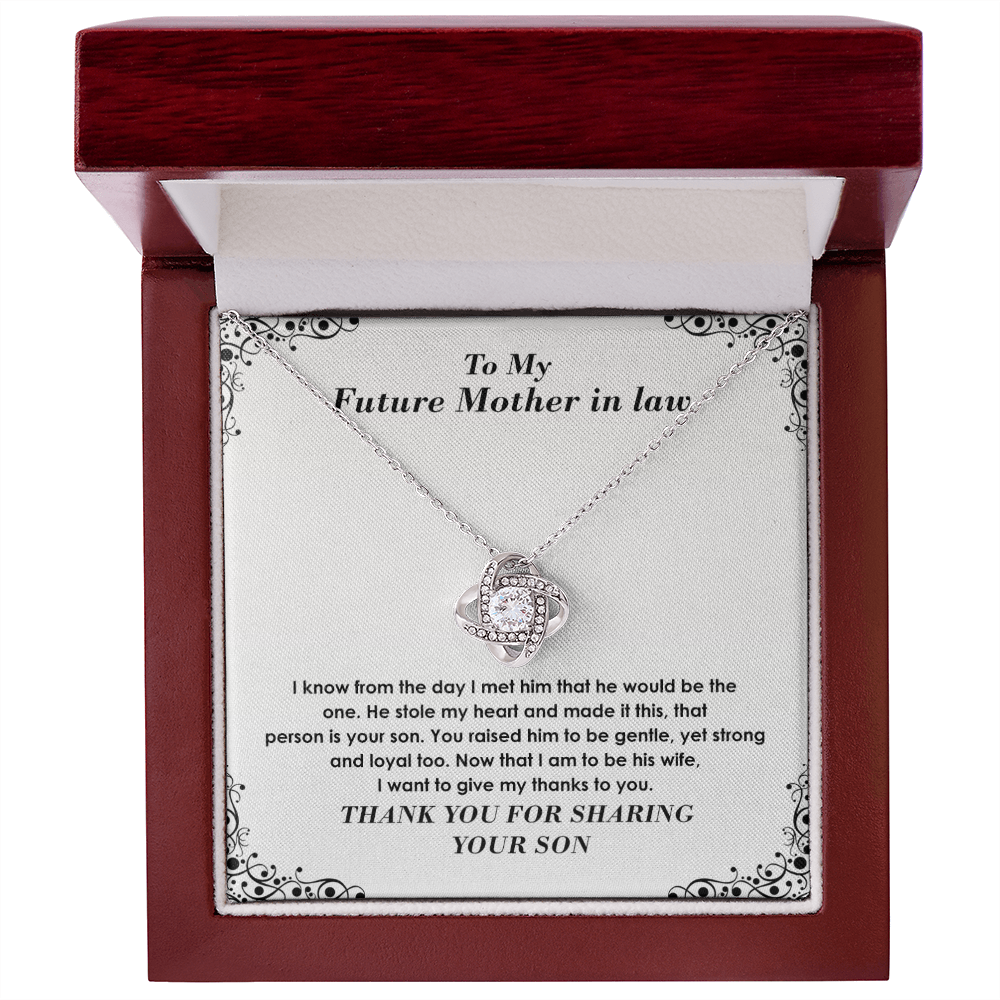 Future Mother-in-Law Necklace Gift from Bride with Heartfelt Message Card
