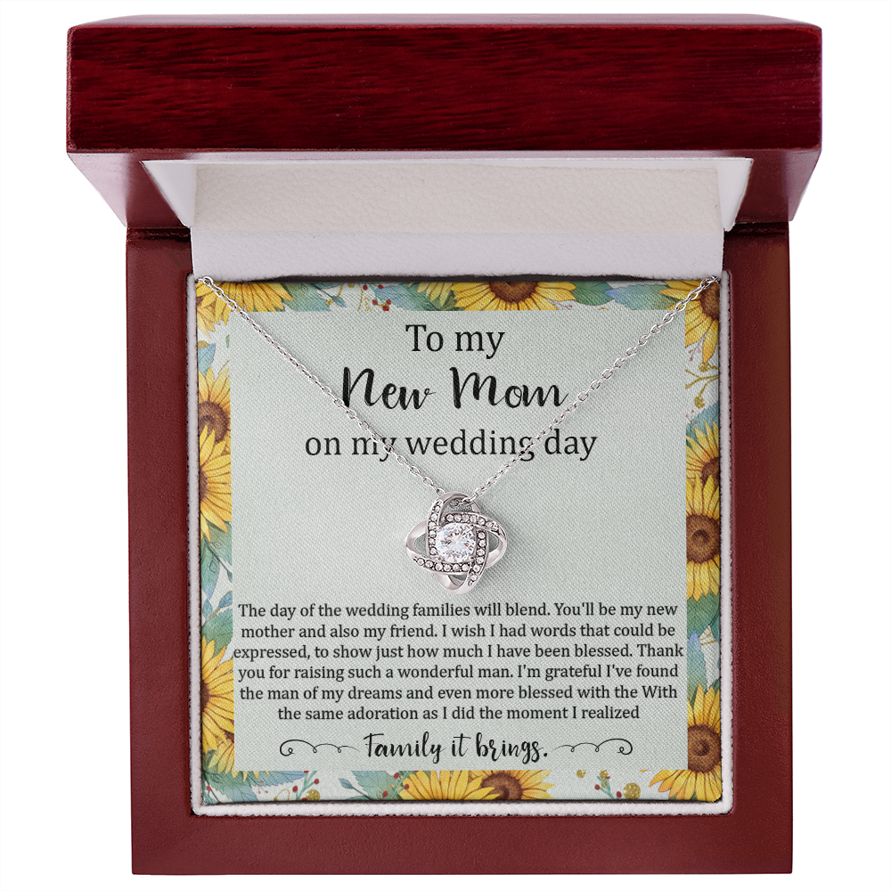 The New Mom Necklace Gift from Bride includes a Heartfelt Message Card
