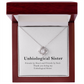 Unbiological Sister Necklace Gift – Friendship Jewelry with Message Card