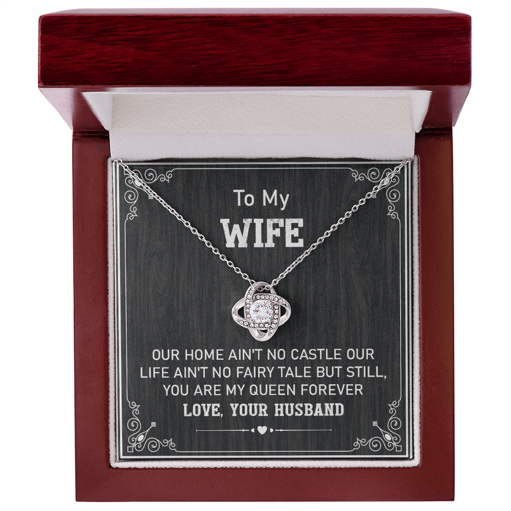 Wife Necklace Gift from Husband with Heartfelt Queen Message Card