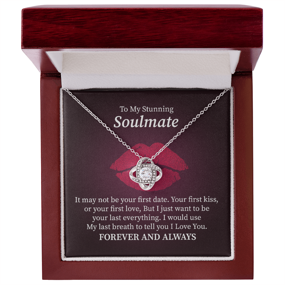 Soulmate Necklace Gift for Her with and Romantic Forever Message Card