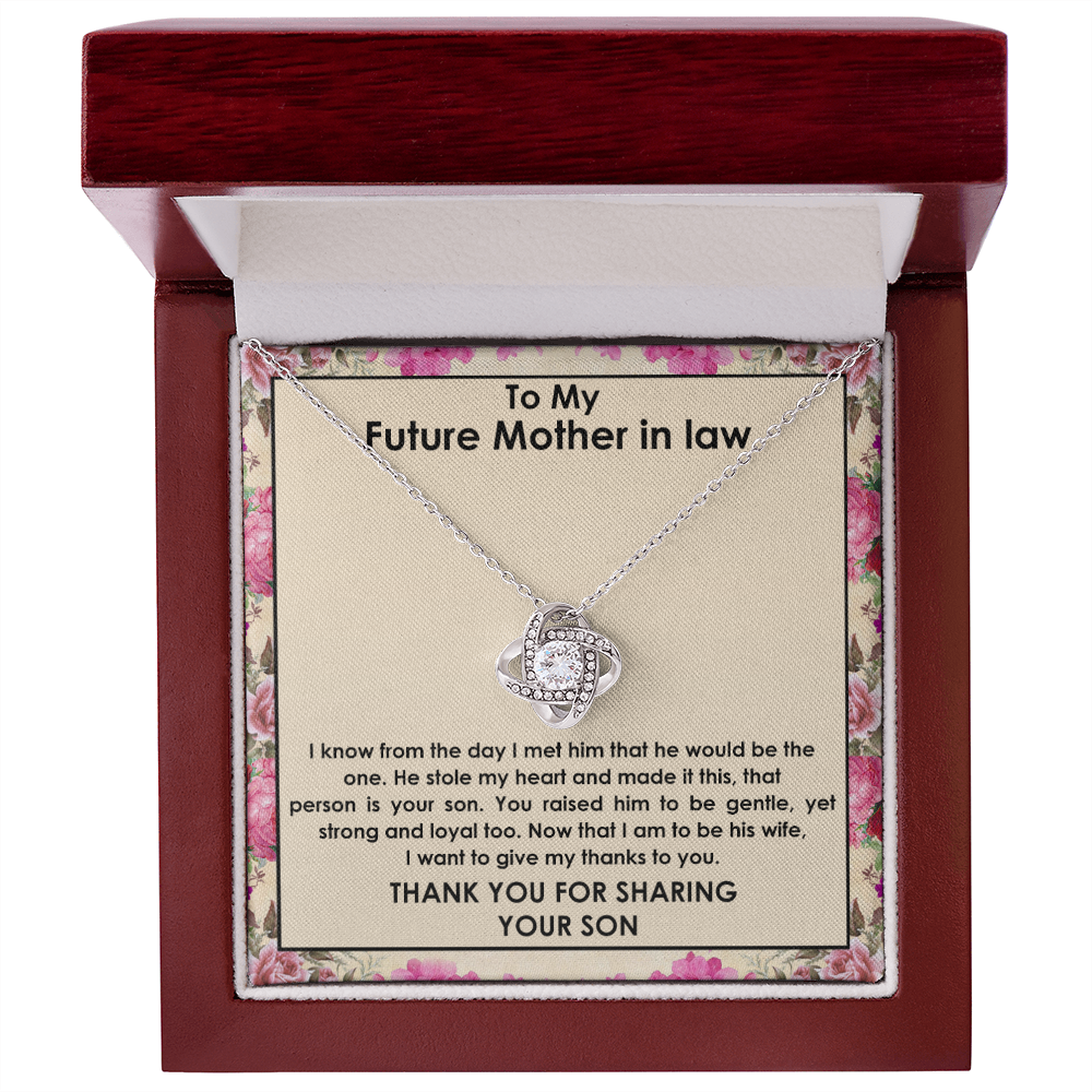 Future Mother-in-Law Necklace Gift from Bride with Heartfelt Message Card
