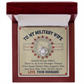To My Military Wife Necklace with Patriotic Message Card