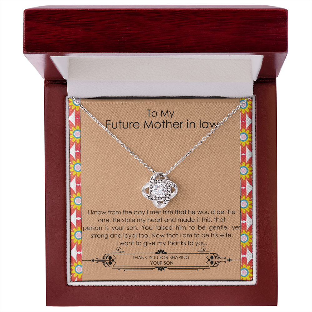 Future Mother-in-Law Necklace Gift from Bride with Message Card for Wedding