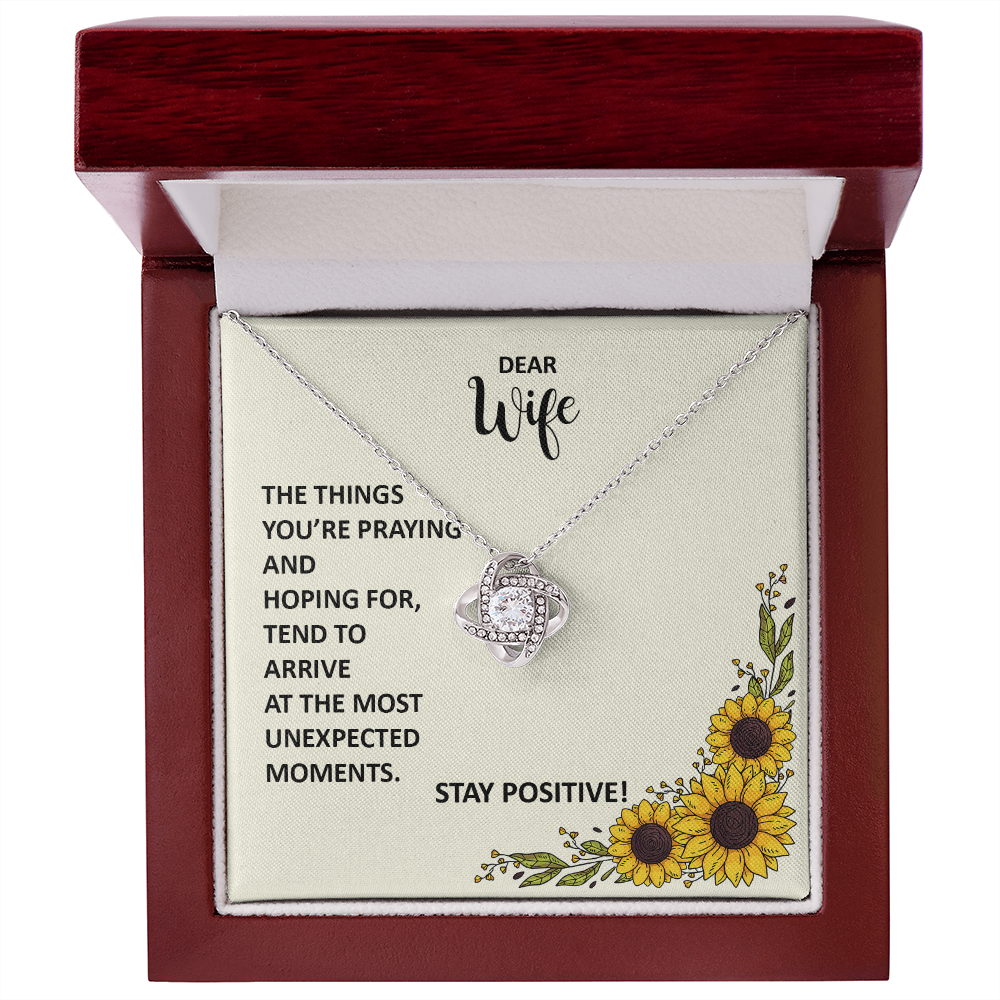 Inspirational Necklace Gift for Wife From Husband– Stay Positive