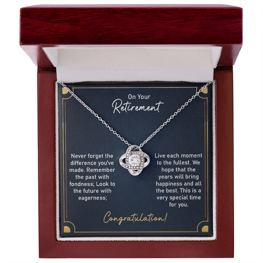 Retirement Necklace Gift for Women with Elegant Message Card