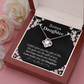 Bonus Daughter Necklace Gift from Stepmom or Stepfather – Love Knot Pendant with Meaningful Message Card