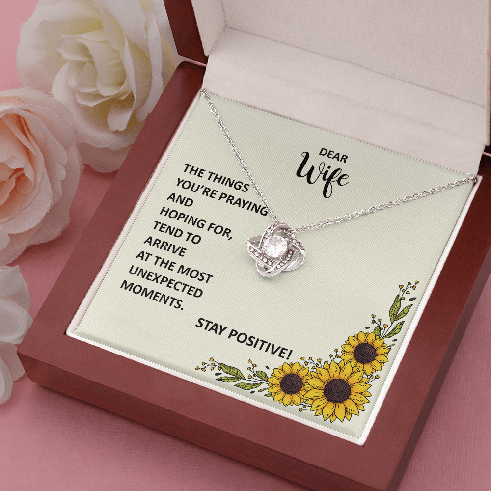 Inspirational Necklace Gift for Wife From Husband– Stay Positive