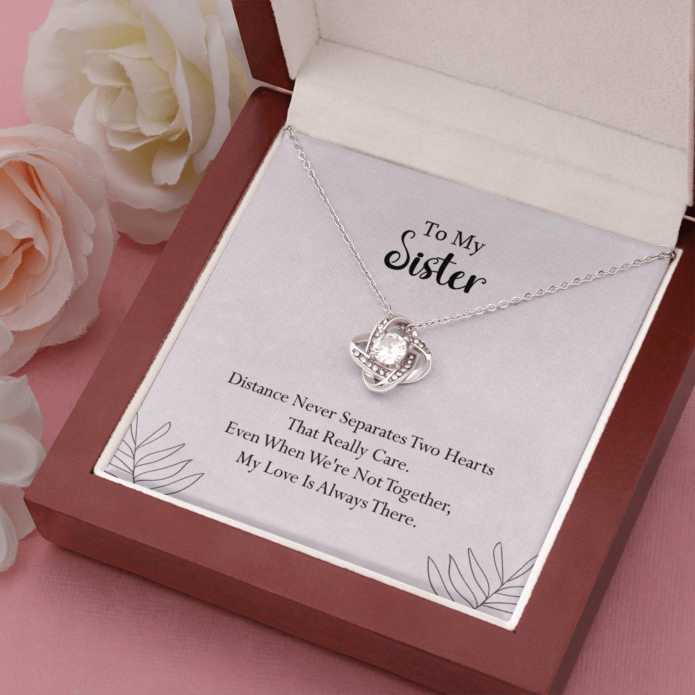 Sister Necklace Gift with Heartfelt Message Card for Long Distance Love