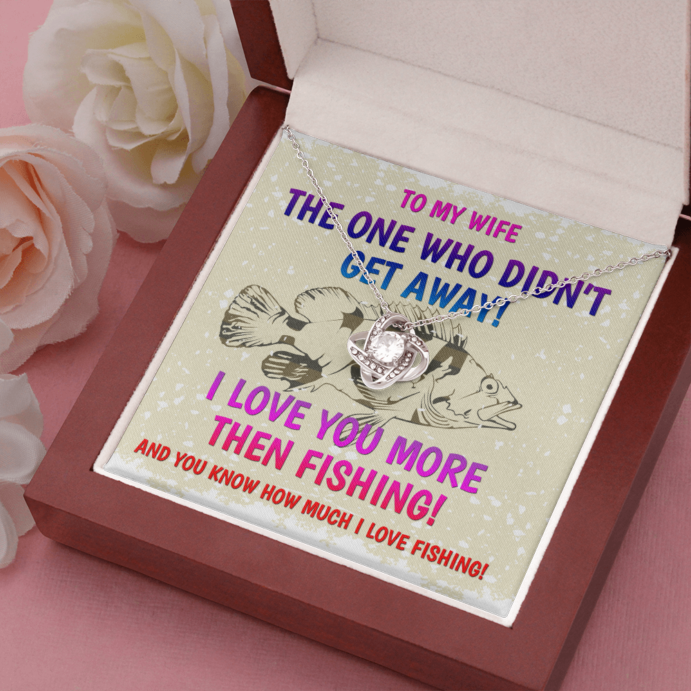 Funny Necklace Gift for Wife from Husband – I Love You More Than Fishing