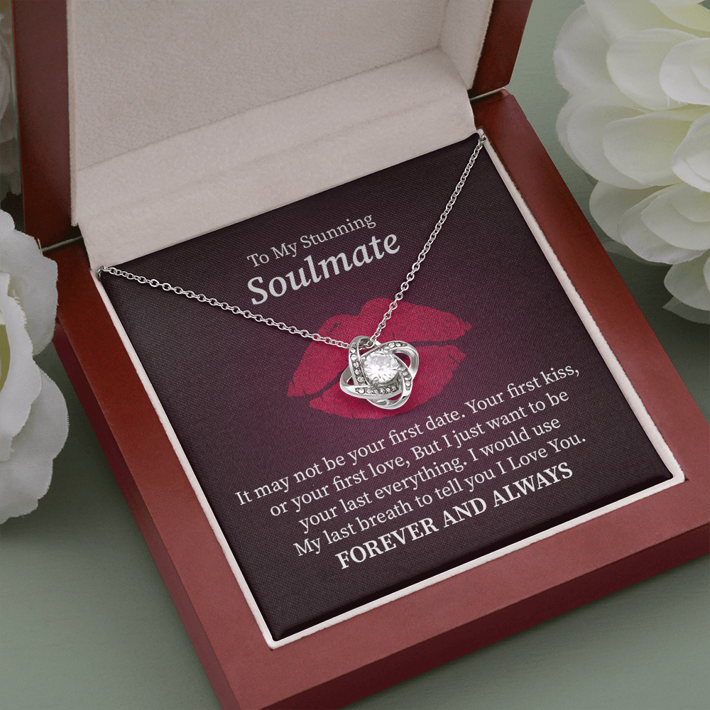 Soulmate Necklace Gift for Her with and Romantic Forever Message Card