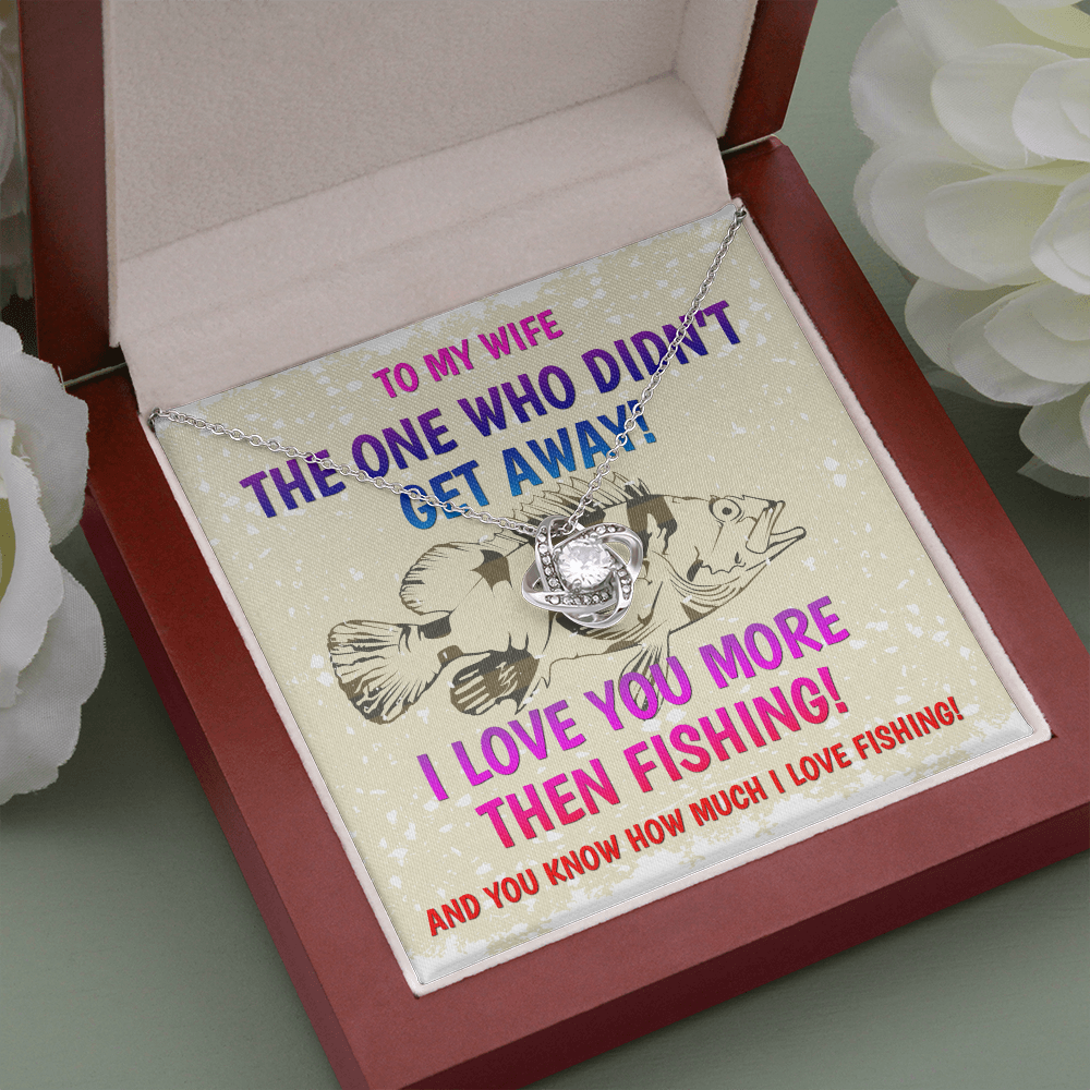 Funny Necklace Gift for Wife from Husband – I Love You More Than Fishing
