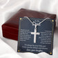 Cross Necklace Gift for Dad from Daughter with Message Card