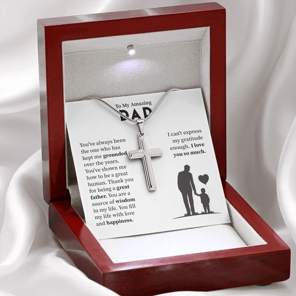 Necklace Gift for Dad From Son With Message of Gratitude