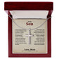To My Son Cross Necklace Gift From Mom, Birthday Christmas Present With Heartfelt Message Card